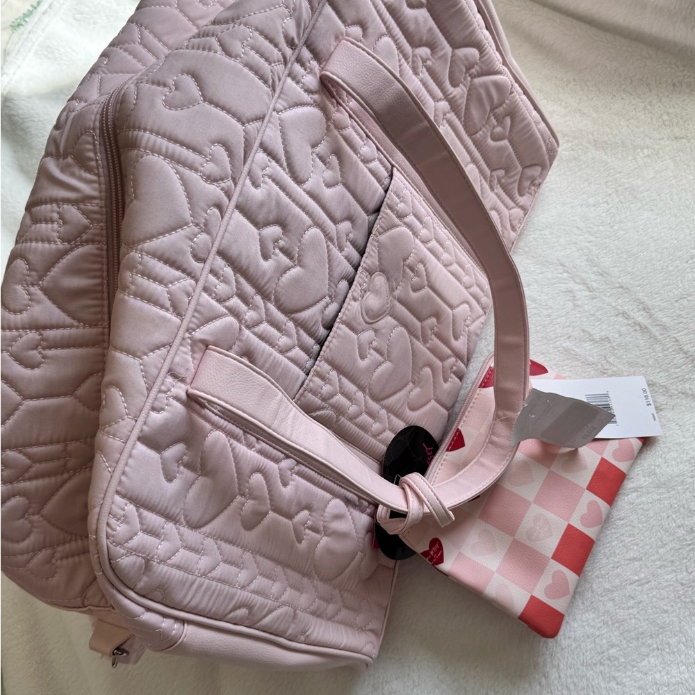 Pink Quilted Tote with Floral Design